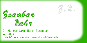 zsombor mahr business card